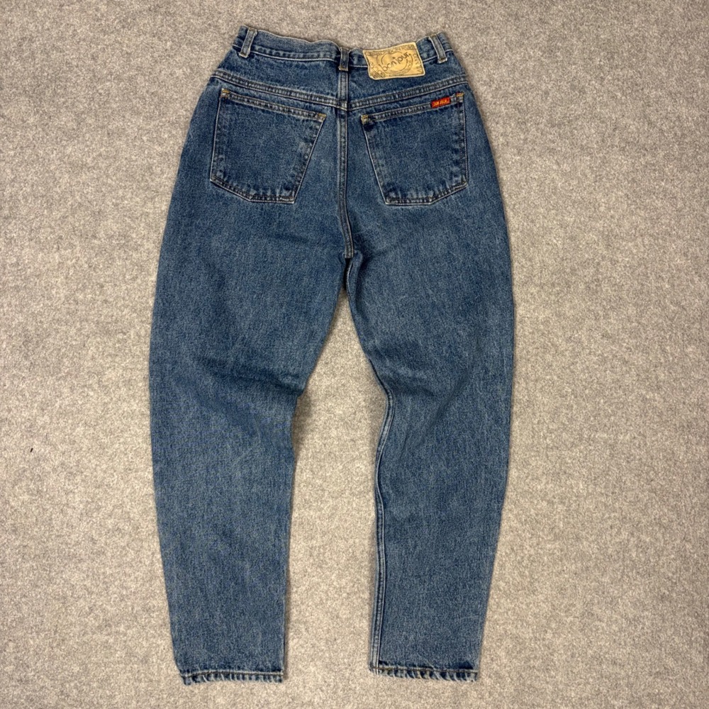 Vintage Bonjour High Waisted Mom Jeans Medium Wash Tapered Leg Blue Denim 9/10
